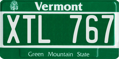 VT license plate XTL767