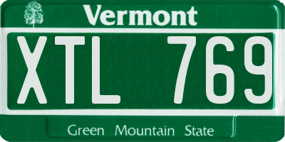 VT license plate XTL769