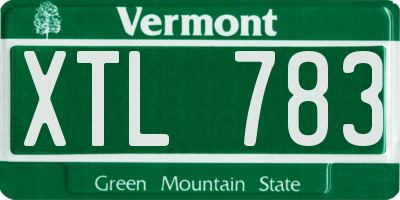 VT license plate XTL783