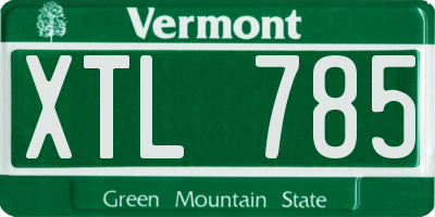 VT license plate XTL785
