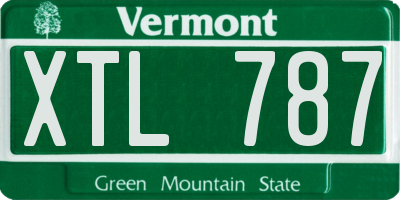 VT license plate XTL787