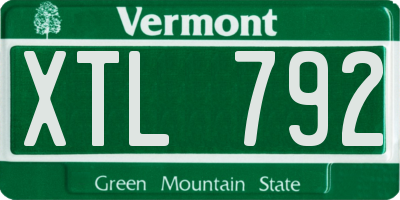 VT license plate XTL792