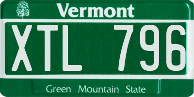 VT license plate XTL796