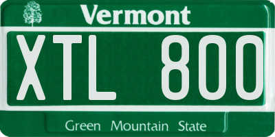 VT license plate XTL800
