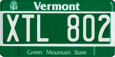 VT license plate XTL802
