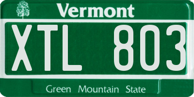 VT license plate XTL803