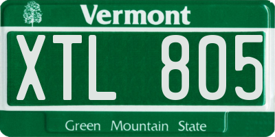 VT license plate XTL805