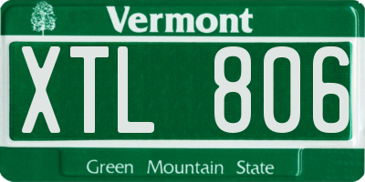 VT license plate XTL806