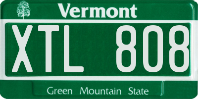 VT license plate XTL808