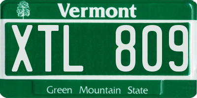 VT license plate XTL809