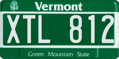 VT license plate XTL812