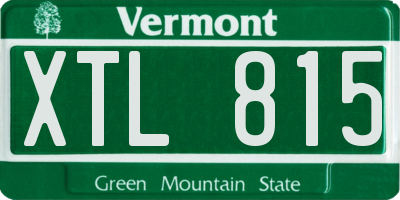 VT license plate XTL815