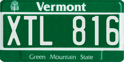 VT license plate XTL816