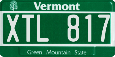 VT license plate XTL817