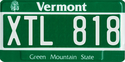 VT license plate XTL818