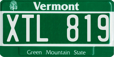 VT license plate XTL819