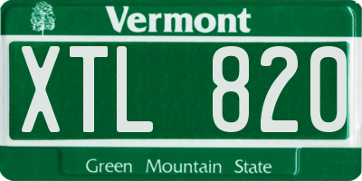 VT license plate XTL820