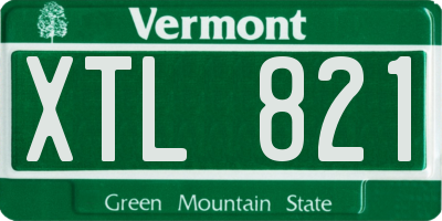 VT license plate XTL821
