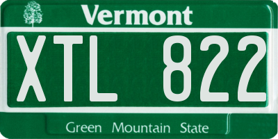 VT license plate XTL822