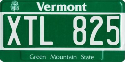 VT license plate XTL825