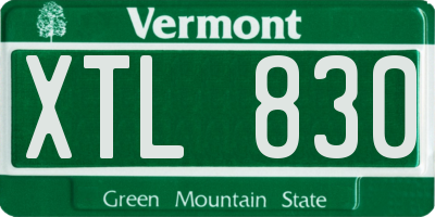 VT license plate XTL830