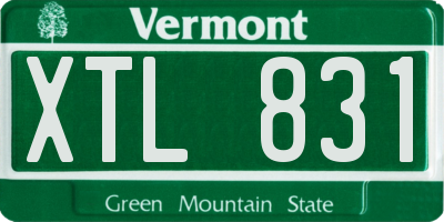 VT license plate XTL831