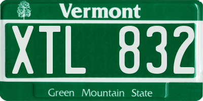 VT license plate XTL832