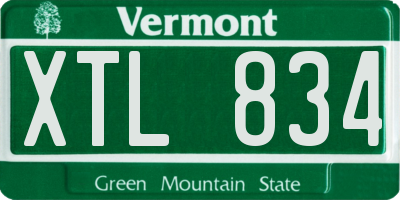 VT license plate XTL834