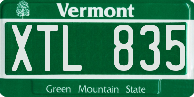 VT license plate XTL835