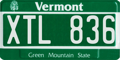 VT license plate XTL836