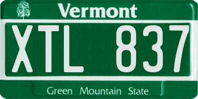 VT license plate XTL837