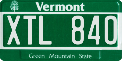 VT license plate XTL840