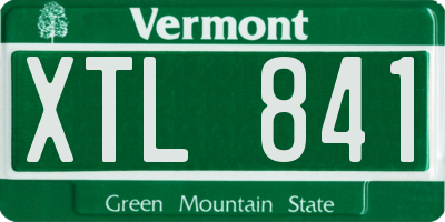 VT license plate XTL841