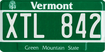 VT license plate XTL842