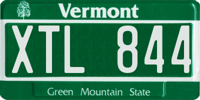 VT license plate XTL844