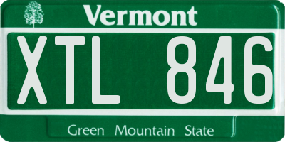 VT license plate XTL846