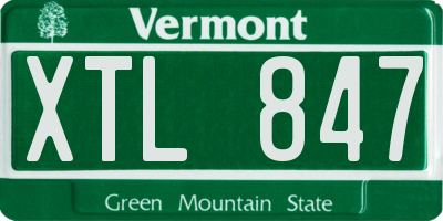 VT license plate XTL847