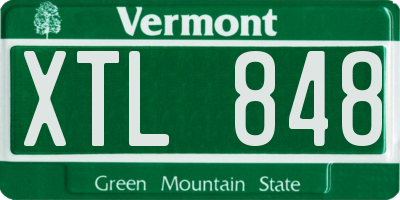 VT license plate XTL848