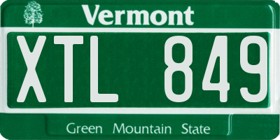 VT license plate XTL849