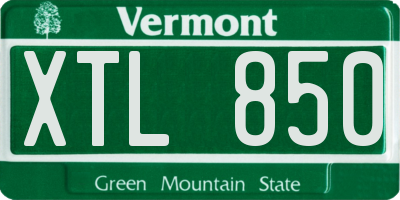 VT license plate XTL850