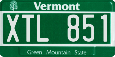 VT license plate XTL851