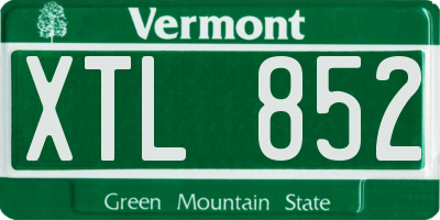 VT license plate XTL852