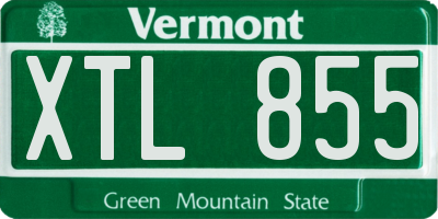 VT license plate XTL855
