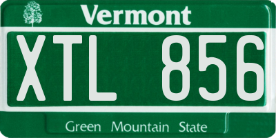 VT license plate XTL856