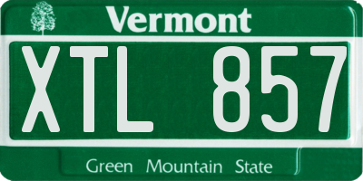 VT license plate XTL857