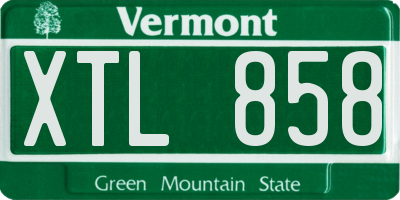 VT license plate XTL858