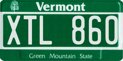 VT license plate XTL860