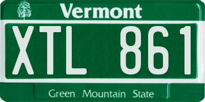 VT license plate XTL861