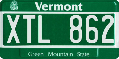 VT license plate XTL862