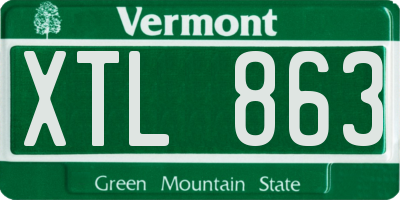 VT license plate XTL863